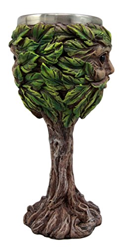 Ebros Whimsical Forest Spirit Greenman Deity Wine Goblet Chalice Cup 6oz