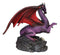 Small Purple Volcanic Earth Skull Graveyard Dragon Figurine Fantasy Collectible