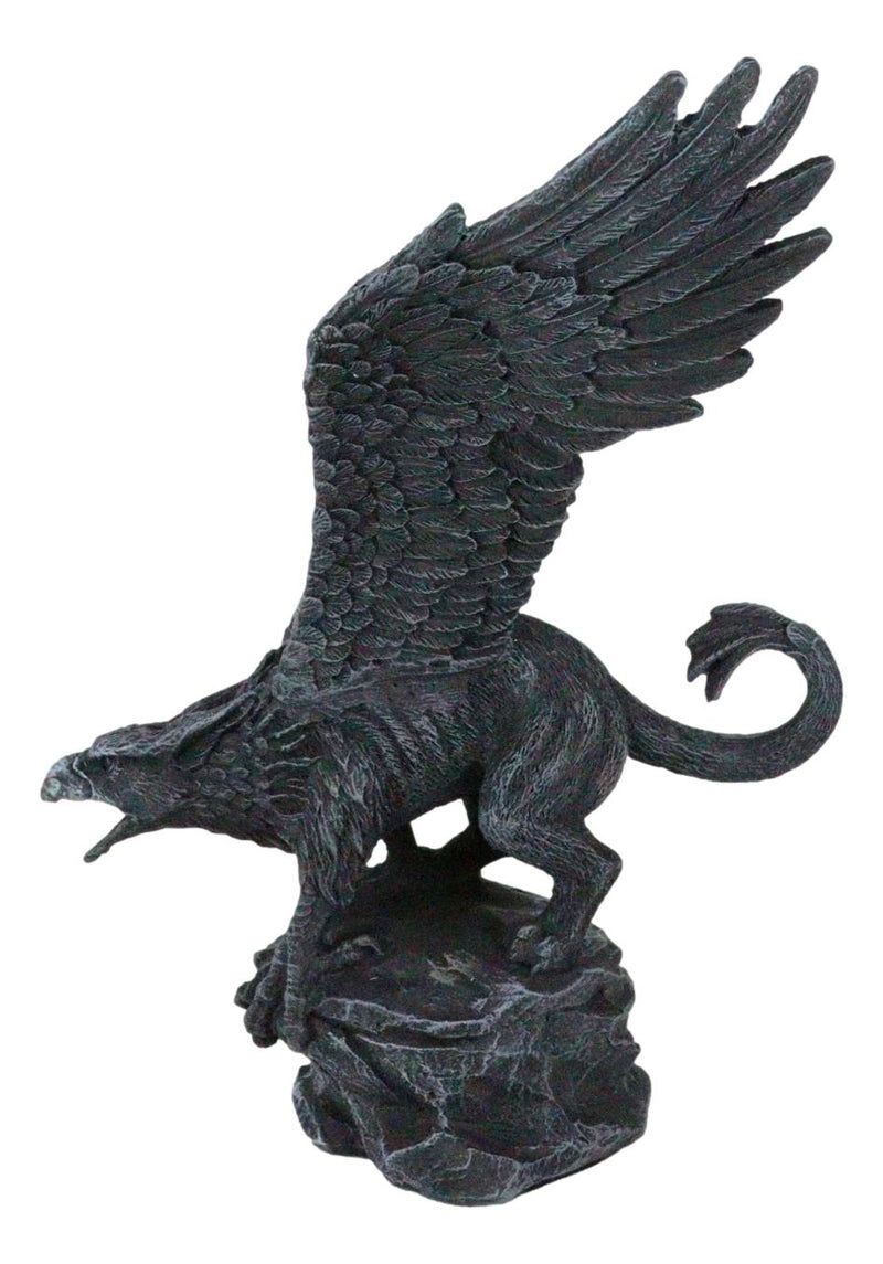 Winged Gothic Stone Griffon Griffin Eagle Lion Gargoyle Roaring Figurine