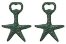 Ebros Rustic Vintage Verdigris Green Cast Iron Metal Nautical Coastal Sea Star Starfish Soda Beer Bottle Cap Opener 5.5" High Tide Beach Coral Echinoderms Party Hosting Decor Accent Accessory (2)
