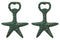 Ebros Rustic Vintage Verdigris Green Cast Iron Metal Nautical Coastal Sea Star Starfish Soda Beer Bottle Cap Opener 5.5" High Tide Beach Coral Echinoderms Party Hosting Decor Accent Accessory (2)