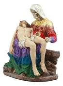 Ebros Santa Muerte Piadosa In Rainbow Robe Statue La Pieta Of The Most Holy Death