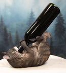 Brown Maine Coon Feline Kitty Cat Wine Bottle Holder Caddy Figurine Bar Accent