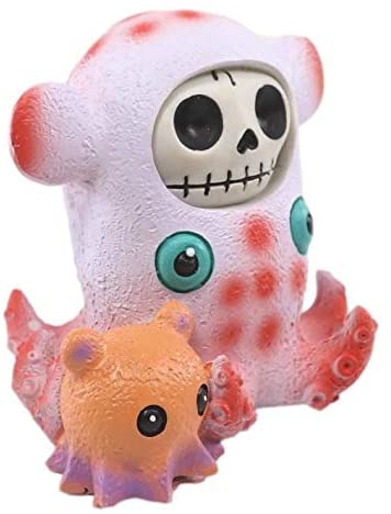 Ebros Furry Bones Pink Giant Squid Skeleton Nautical Cephalopod Furrybones - Ebros Gift