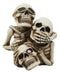 See Hear Speak No Evil Stacked Up Comical Skeletons Pen Holder Statue Figurine