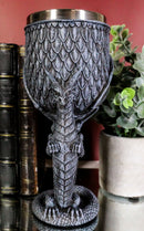 Archaic Gray Stone Dragon Atlas Bearing Globe Of Scales Wine Goblet Chalice Cup
