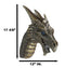 Large Sculptural Golden Warlock Drake Leviathan Saurian Devil Dragon Wall Decor