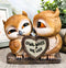 Ebros Valentines Kissing Love Owl Couple Decor Statue 2 Owls W/ Heart Sign