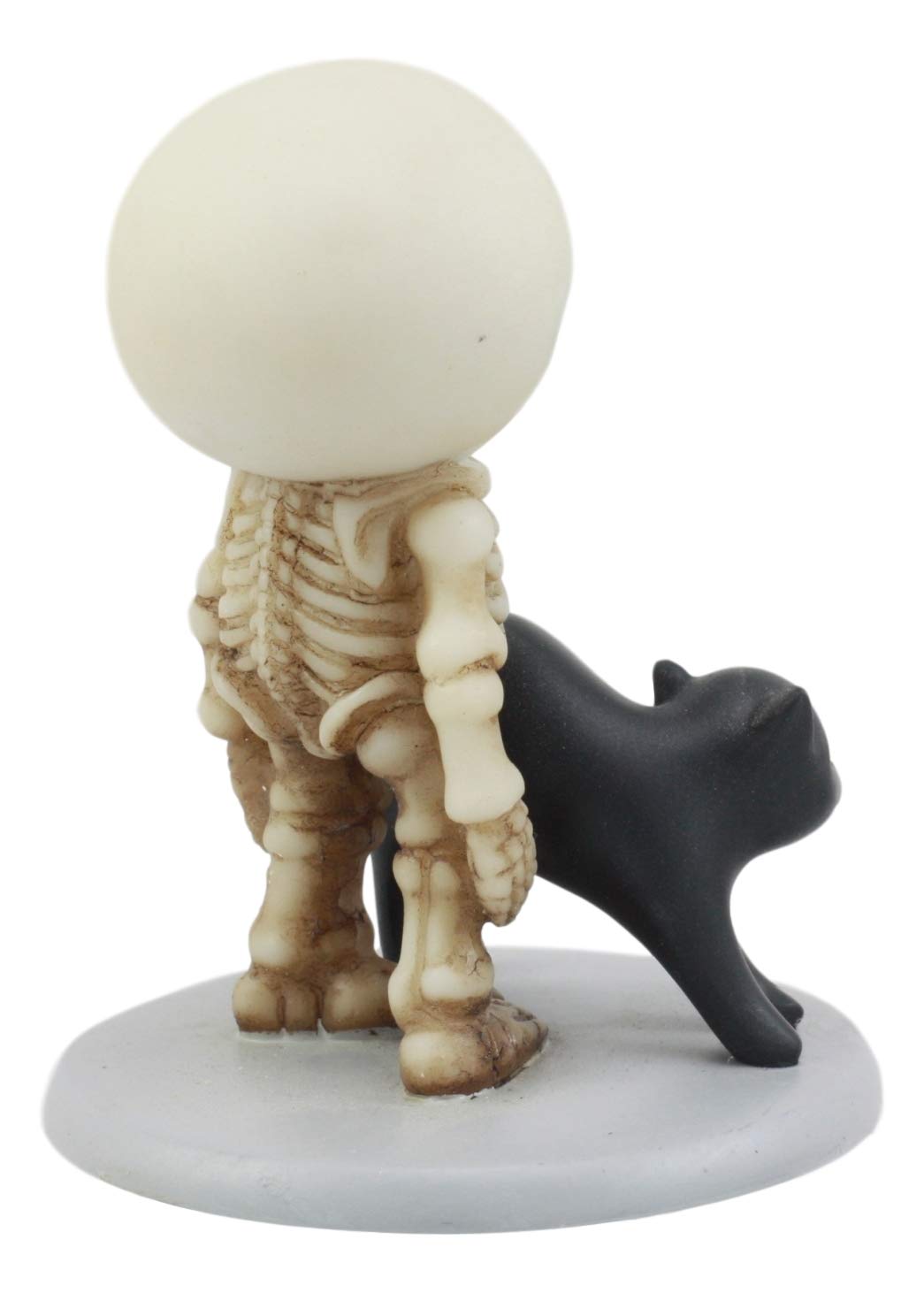 Ebros Psychic Lucky The Skeleton Boy Meets a Black Cat Figurine 3.25" Tall The Witching Hour