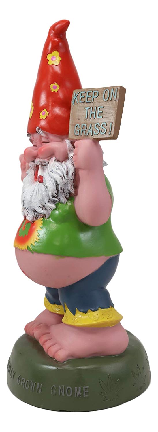 Ebros Free Spirited Hippie Garden Old Fat Mr Gnome Statue Keep On The Grass