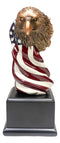 Patriotic Bald Eagle On USA Star Spangled Banner Flag Bust Electroplated Statue