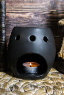 Matte Black Gothic Skull Skeleton Ceramic Votive Candle Essential Oil Warmer