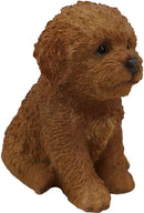 Ebros Sitting Lifelike Realistic Brown Bichon Frise Puppy Dog Statue 6.75" High