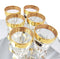 Ebros Gift 10K Gold Plated French Amour Heart Pattern 1.5oz Shot Glass Set of 6 Heavy Base High Clarity Glass