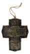 Rustic Western Christian Bible Verses Crosses Set of 4 Christmas Tree Ornaments