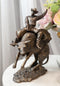 Old World Rustic Western Cowboy Riding A Rearing Angry Bull Rodeo Statue 10"H