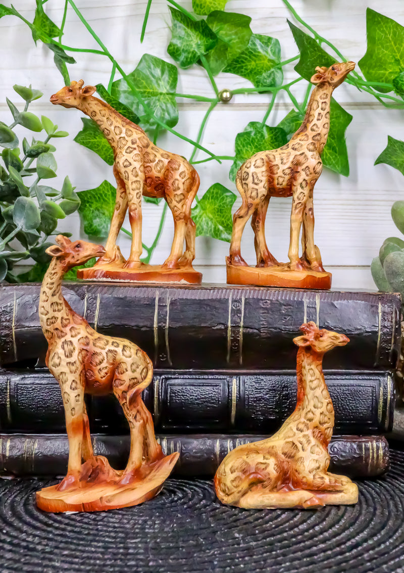 Ebros Set of 12 Miniature 4 Poses Safari Giraffe Figurines 3.5" Height Decor