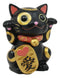 Black Maneki Neko Cat Collector Figurine Japanese Lucky Cat Charm Mao Mao Kitten