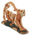 Ebros Crouching Bengal Tiger Statue 12"Long Faux Wood Resin Carving Decor