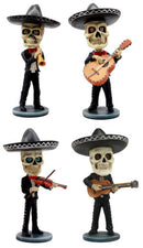 Ebros Day Of The Dead Skeleton Wedding Mariachi Band Guitar Violin Guitarron And Trumpet Player Bobblehead Figurine Set Traditional Folklore Mexican Musician Band Sculpture