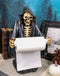 Gothic Necromancy Grim Reaper Skeleton Standing Toilet Paper Holder Figurine