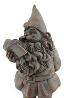 Whimsical Festive Holiday Novelty Old Mr Gnome Dwarf Reading Story Book Figurine