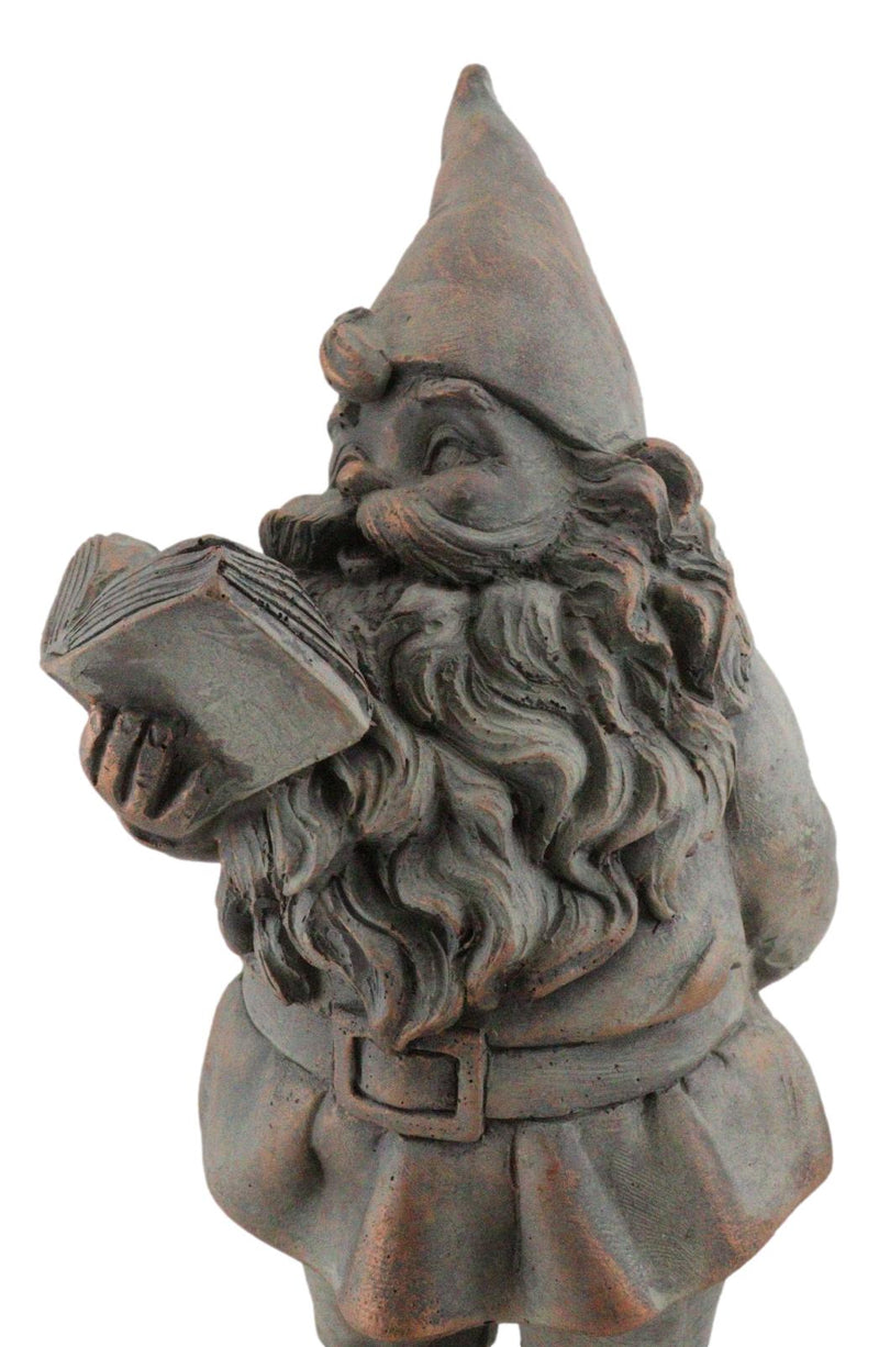 Whimsical Festive Holiday Novelty Old Mr Gnome Dwarf Reading Story Book Figurine