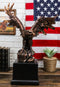 Large Majestic Bald Eagle Landing On Cliff Rock Bronze Electroplated Figurine