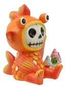 Ebros Furrybones Goldfish Fish With Rainbow Sea Castle Skeleton Statue Toy