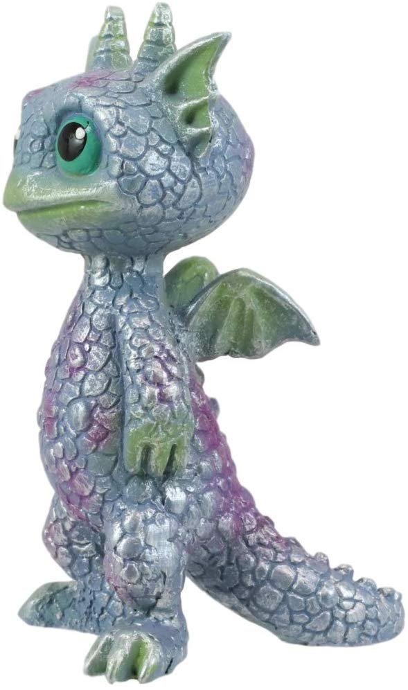 Ebros Small Aurora Borealis Baby Dragon Statue 3.5" High Wyrmling Dragonling