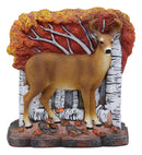 Ebros Gift Woodland Deer Track Wipers 8 Point Buck by Fall Autumn Trees Dinner Napkin Holder Figurine 5.5" Tall Dining Room Kitchen Tabletop Bar Top Decorative Wildlife Rustic Country Sculpture