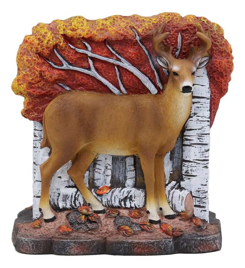 Ebros Gift Woodland Deer Track Wipers 8 Point Buck by Fall Autumn Trees Dinner Napkin Holder Figurine 5.5" Tall Dining Room Kitchen Tabletop Bar Top Decorative Wildlife Rustic Country Sculpture