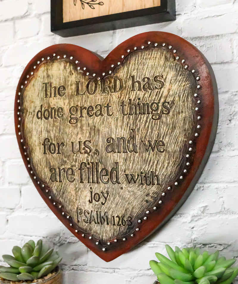 Rustic Western The Lord Has Done Great Things for Us Psalm 126 Heart Wall Decor