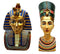 Ebros Gift Mask Bust Of Pharaoh King Tut And Queen Nefertiti Decorative Figurine Set