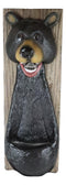 Rustic Western Whimsical Black Bear Wall Beer Bottle Metal Opener With Rest