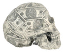 Fortune Lottery Benjamin Franklins Bank C-Note Money Bill Prints Skull Figurine