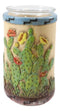 Southwestern Desert Cactus With Blooming Flowers Votive Candle Holders Set Of 3
