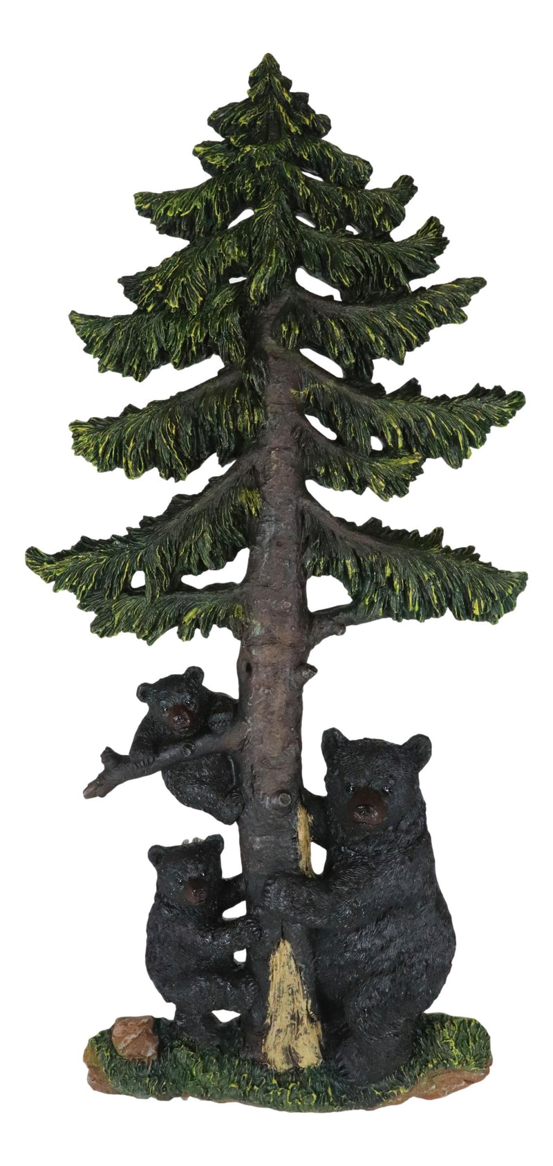 Ebros Rustic Forest Black Bear With 2 Cubs Climbing On Pine Tree Wall Art Decor Plaque