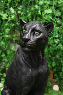 Ebros Realistic Large Black Ghost Panther Jaguar Hunter 20"H Garden Lawn Patio Statue