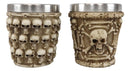 Ebros Ossuary Macabre Morphing Skulls & Skeleton Bones 3D Shot Glasses Set of 4