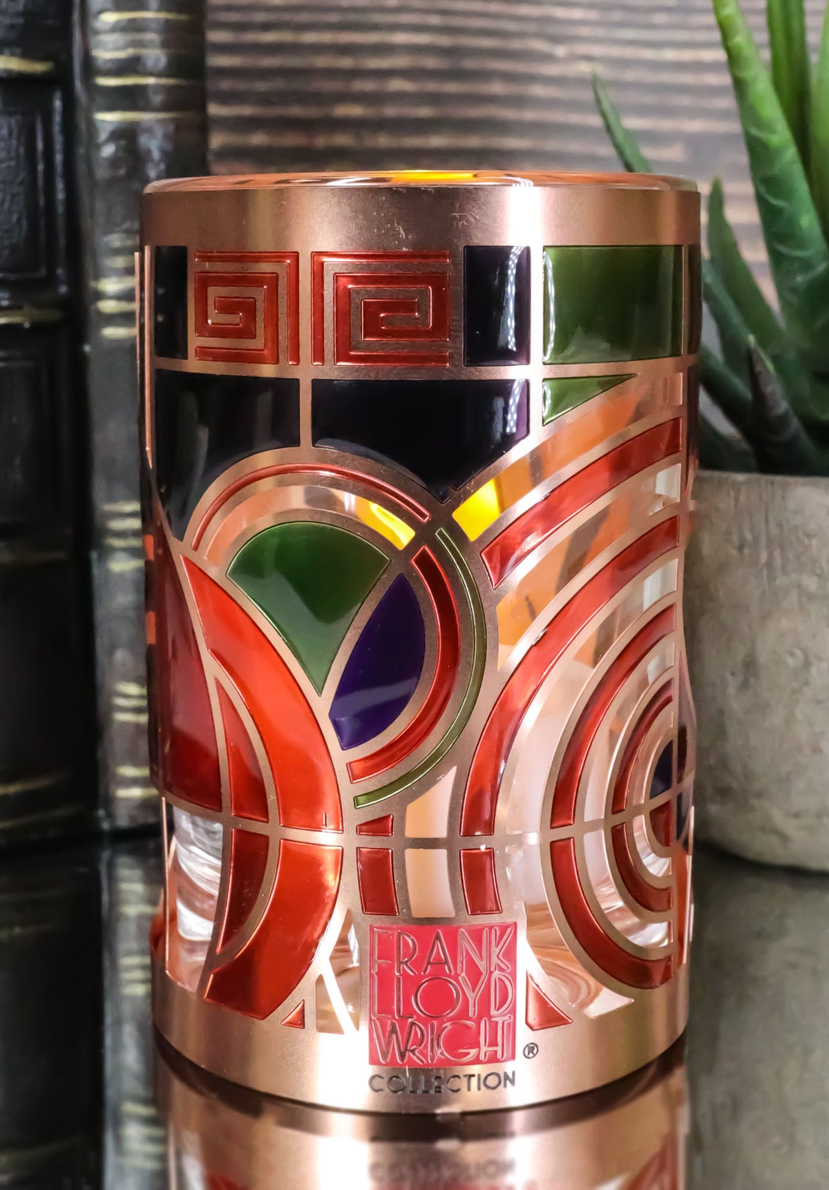 Frank Lloyd Wright Max Hoffman Rug Design Brass Votive Candle Holder 3.25"Tall