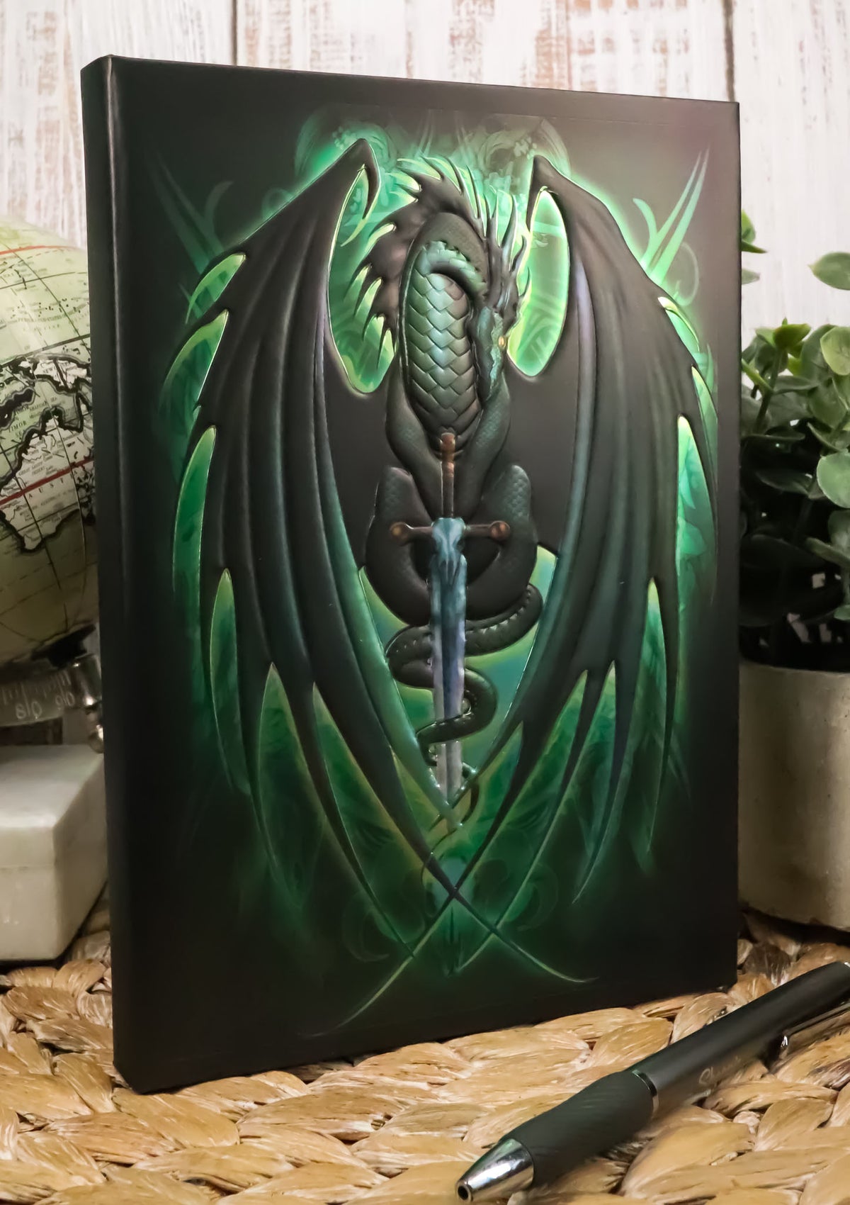 Dragon's Lair Fantasy Skull Blade Dragon Embossed Journal Diary Blank Notebook