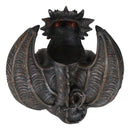 Gothic Winged Dragon Guard Gargoyle With Translucent Eyes Candle Holder Figurine