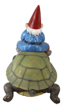 Ebros Large Whimsical Mr. Gnome Riding Faithful Giant Turtle Garden Statue 17.25" Long