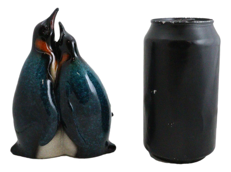 South Pole Family Emperor Penguins Mom and Dad Couple Hug Time Decor Figurine