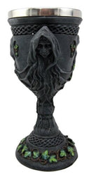 Ebros Gift Triple Goddess Wine Goblet Chalice 10oz Cup Wiccan Ritual Mother Maiden Crone Decor