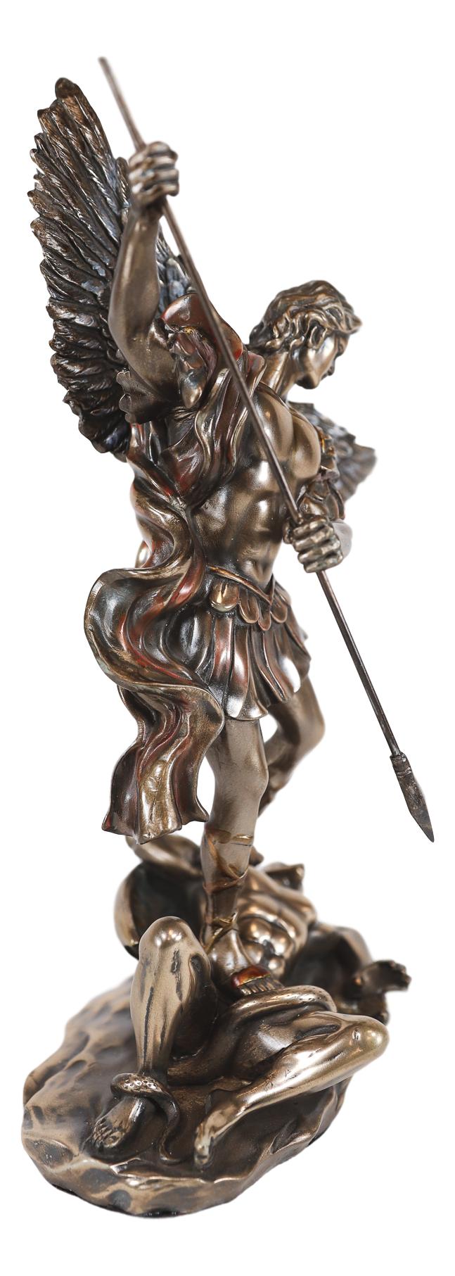 Ebros Saint Archangel Michael Piercing Lucifer With Spear Decor Figurine 10.25"H - Ebros Gift