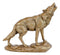 Full Moon Howling Alpha Gray Wolf Timberwolf Statue In Gold Patina Finish 9"H