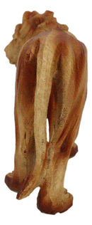 Safari Jungle Grasslands Prowling Lion King Faux Wood Cutout Resin Figurine 6"L