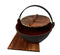 Ebros Gift Japanese Cast Iron Sukiyaki Shabu Shabu Nabe Ramen Personal Size Hot Pot With Wooden Lid 11.5" Diameter